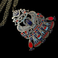 Load image into Gallery viewer, AN UNUSUAL ENAMELLED, SILVER PLATED EGYPTIAN TOURIST PENDANT