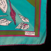 Load image into Gallery viewer, A VINTAGE 80s LANVIN SILK SHELLS PRINT SCARF
