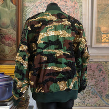 Load image into Gallery viewer, A TARMAFIA BEADED AND SEQUINNED CAMO JACKET