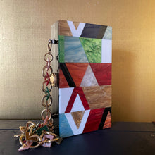 Load image into Gallery viewer, PERSPEX MOSAIC CLUTCH WITH DECORATIVE CHAIN