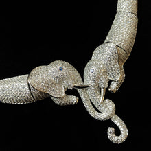 Load image into Gallery viewer, A PAVÉ DIAMANTÉ ELEPHANT NECKLACE
