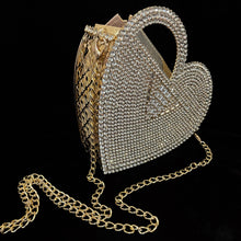 Load image into Gallery viewer, A DIAMANTÉ ENCRUSTED HEART SHAPED EVENING BAG