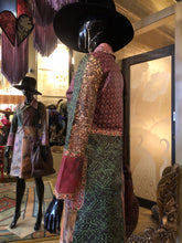 Load image into Gallery viewer, AN INCREDIBLE SMALL SIZE HAND PRINTED LEATHER 70s BOHEMIAN COAT