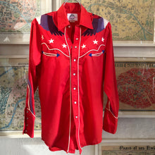 Load image into Gallery viewer, A VINTAGE 80s HAND APPLIQUÉ COWBOY SHIRT