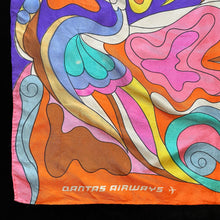 Load image into Gallery viewer, A 1970s QANTAS SCARF FEATURING A PSYCHEDELIC BIRDS PRINT
