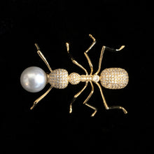 Load image into Gallery viewer, AN ANT BROOCH WITH PEARL EGG
