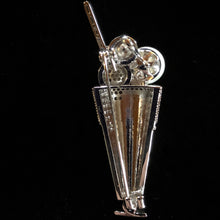 Load image into Gallery viewer, A PETITE COCKTAIL BROOCH WITH DIAMANTÉ AND PEARL
