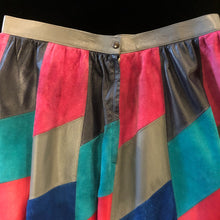 Load image into Gallery viewer, AN ORIGINAL 80s PATCHWORK LEATHER FULL SKIRT
