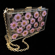 Load image into Gallery viewer, A PERSPEX CLUTCH WITH REAL DAISIES
