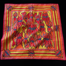 Load image into Gallery viewer, AN 80s STURT’s DESERT PEA PRINT COTTON SCARF BY LINDA JACKSON.
