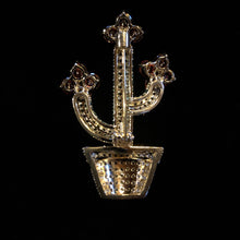 Load image into Gallery viewer, A PETITE POTTED CACTI BROOCH WITH PAVÉ DIAMANTÉ
