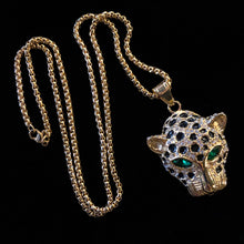 Load image into Gallery viewer, AN ENAMELLED AND DIAMANTÉ LEOPARD PENDANT
