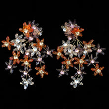 Load image into Gallery viewer, HAND BEADED WIRE FLORAL EARRINGS
