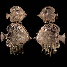 Load image into Gallery viewer, ENAMELLED AND DIAMANTÉ FISH EARRINGS
