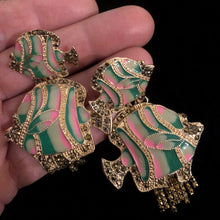 Load image into Gallery viewer, ENAMELLED AND DIAMANTÉ FISH EARRINGS
