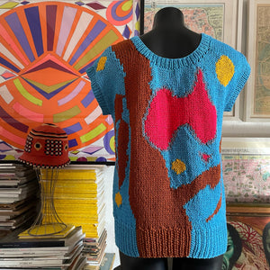 AN EARLY 80s BLINK BILL COTTON KNIT TOP BY JENNY KEE AND JAN AYRES FOR FLAMINGO PARK