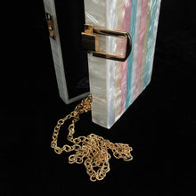 Load image into Gallery viewer, FONDANT STRIPE PERSPEX CLUTCH

