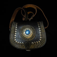 Load image into Gallery viewer, A HAND CRAFTED WESTERN STYLE STUDDED BAG WITH BLUE JEWEL

