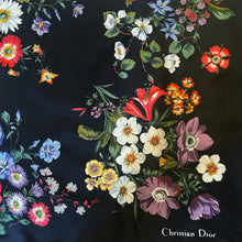 Load image into Gallery viewer, A 1990s FLORAL PRINT SILK SCARF BY CHRISTIAN DIOR

