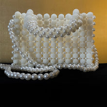 Load image into Gallery viewer, A CREAM 60s STYLE BEADED BASKET
