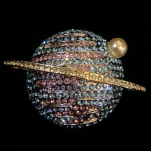 Load image into Gallery viewer, A DIAMANTÉ SATURN BROOCH
