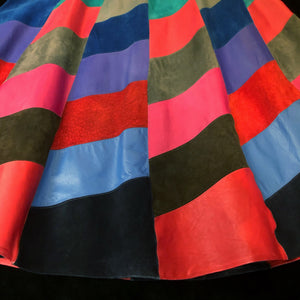 AN ORIGINAL 80s PATCHWORK LEATHER FULL SKIRT