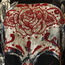 Load image into Gallery viewer, A HAND BEADED TARMAFIA SKULLS AND ROSES TEE
