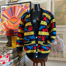Load image into Gallery viewer, A 1980s JENNY KEE CARDIGAN WITH DOLPHINS AND WARATAH
