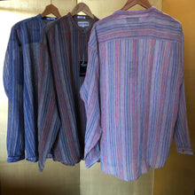 Load image into Gallery viewer, A BLUE STRIPE 90s INDIAN COTTON GRANDPA SHIRT
