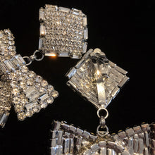 Load image into Gallery viewer, LARGE SIZE DIAMANTÉ BOW CLIP ON EARRINGS
