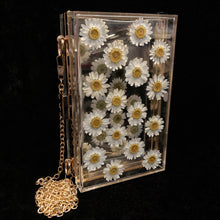 Load image into Gallery viewer, A PERSPEX CLUTCH WITH REAL DAISIES
