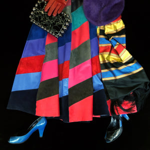 AN ORIGINAL 80s PATCHWORK LEATHER FULL SKIRT