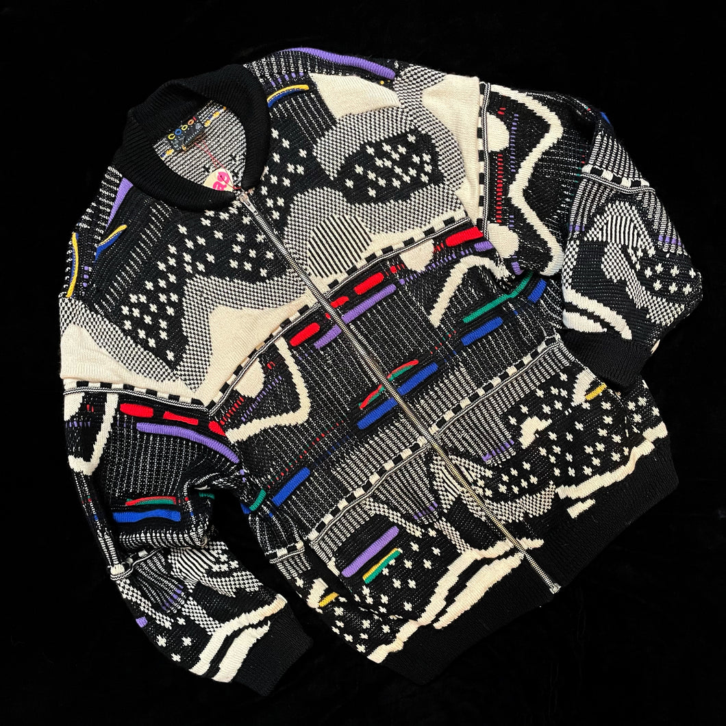 AN ORIGINAL 1980s WOOL ZIP FRONT JACKET BY COOGI