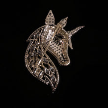 Load image into Gallery viewer, A MYSTICAL DIAMANTÉ UNICORN BROOCH
