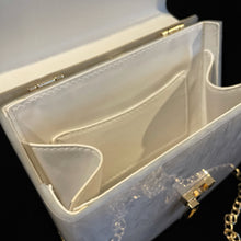 Load image into Gallery viewer, A MARBLED LUCITE MINI ATTACHÉ WITH GOLD FITTINGS
