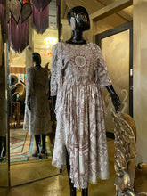 Load image into Gallery viewer, A LATE 70s ZANDRA RHODES GREY SILK DRESS

