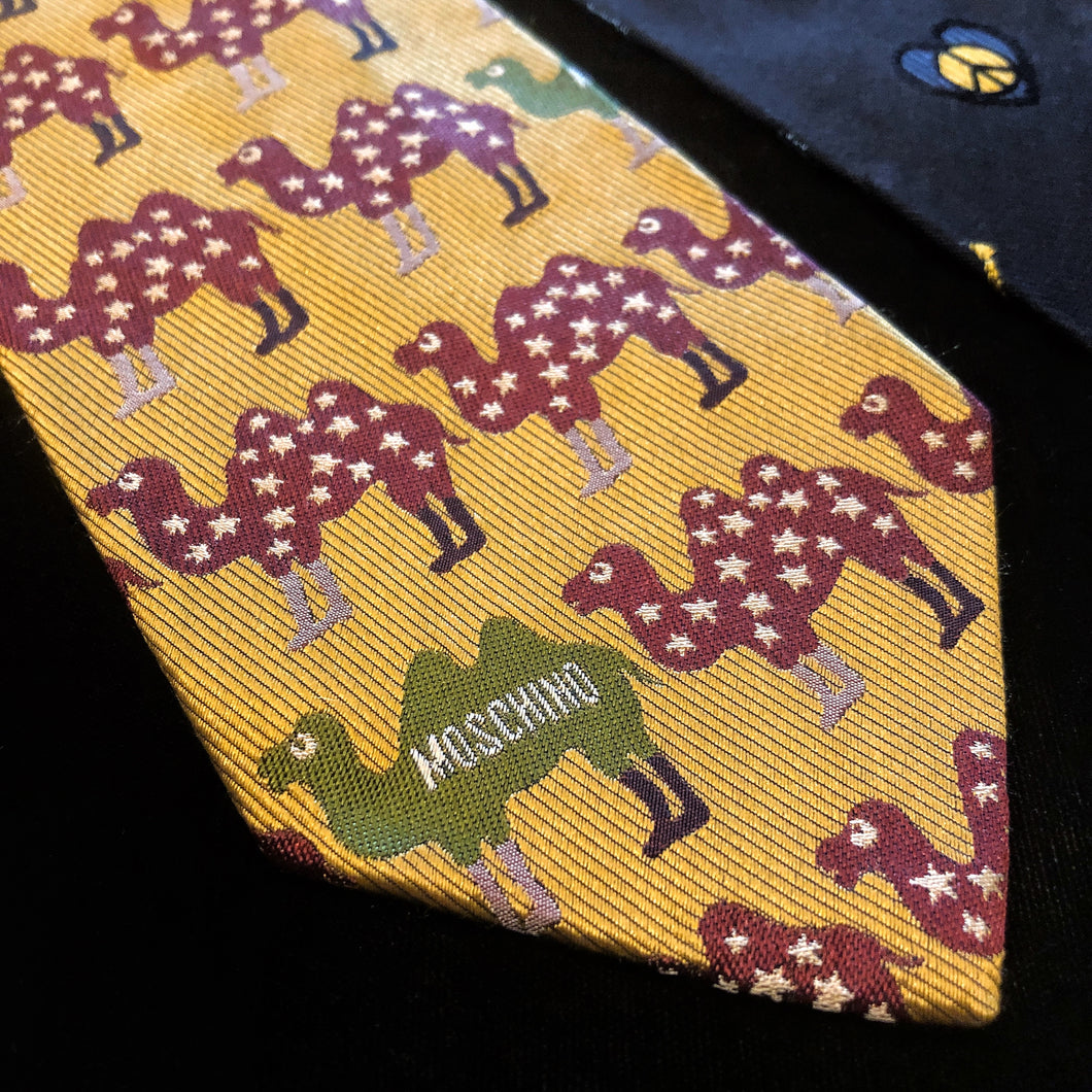 A COLLECTION OF VINTAGE MOSCHINO SILK TIES