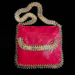 A RARE LATE 1960s CHAIN LINK AND LEATHER BAG BY PACO RABANNE