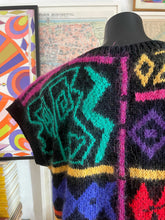 Load image into Gallery viewer, A 1980s MASKS DESIGN MOHAIR KNIT VEST BY JENNY KEE.
