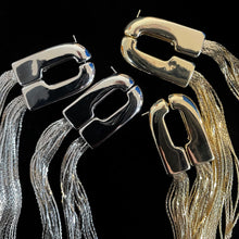 Load image into Gallery viewer, MODERNIST SNAKE CHAIN FRINGED EARRINGS
