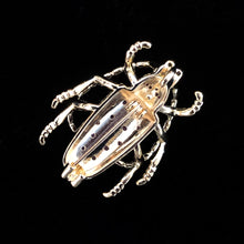 Load image into Gallery viewer, A LONG PURPLE BEETLE BROOCH WITH PINK SPOTS
