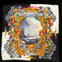 Load image into Gallery viewer, A VINTAGE 80s SCENIC CAMEO PRINT SILK SCARF BY GIANFRANCO FERRE
