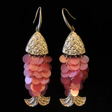 Load image into Gallery viewer, SEQUIN CHAIN-MAIL FISH EARRINGS
