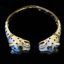Load image into Gallery viewer, A WHITE ENAMELLED CHEETAH BRACELET
