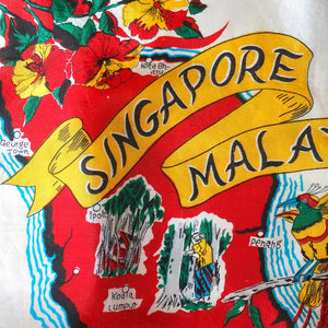 A COLLECTION OF SIX VINTAGE TOURIST SCARVES