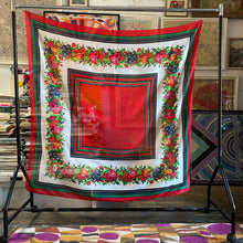 Load image into Gallery viewer, A GIANT SIZE YSL FLORAL STRIPE SCARF FROM 1986.
