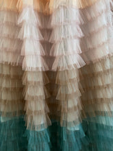 Load image into Gallery viewer, AN EXTRAVAGANT TIERED RUFFLED SKIRT IN PASTEL COLOURS.
