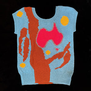 AN EARLY 80s BLINK BILL COTTON KNIT TOP BY JENNY KEE AND JAN AYRES FOR FLAMINGO PARK