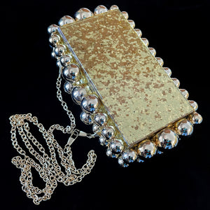 GLITTER PERSPEX CLUTCH WITH SPHERES