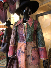 Load image into Gallery viewer, AN INCREDIBLE SMALL SIZE HAND PRINTED LEATHER 70s BOHEMIAN COAT
